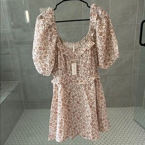 Rylee + Cru Shayla Dress Wildflower in Pink and Cream